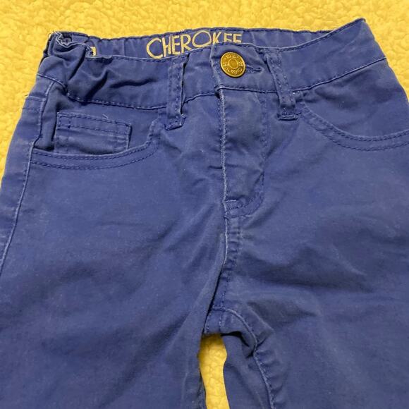 Cherokee 5pkt Blue Cotton Adjustable Pant 4 - Picture 4 of 5